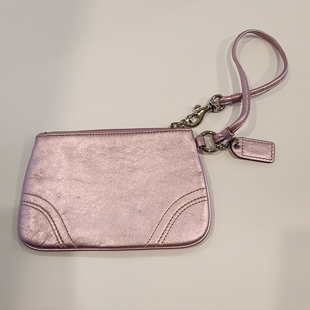 Coach Metallic Pink Wristlet - Picture 4 of 6